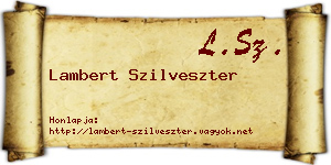 Lambert Szilveszter névjegykártya