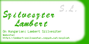 szilveszter lambert business card